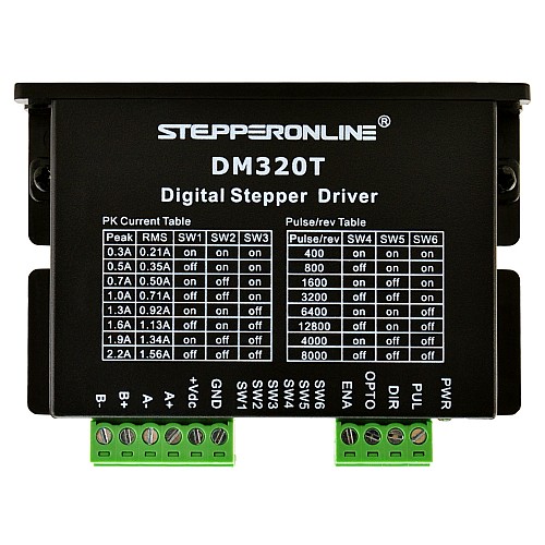 Digital Stepper Driver 0.3-2.2A 10-30VDC for Nema 8, 11, 14, 16, 17 Stepper Motor - DM320T | StepperOnline AU