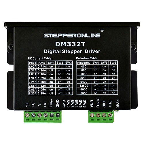 Digital Stepper Drive 1.0-3.2A 10-30VDC for Nema 17, 23 Stepper Motor - DM332T | StepperOnline AU