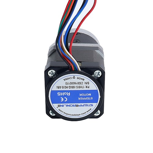 Nema 17 Stepper Motor with  Gearbox Gear Ratio 10:1 & Magnetic Encoder 1000PPR(4000CPR) - 17HS15-1684D-HG10-AR4 | StepperOnline AU