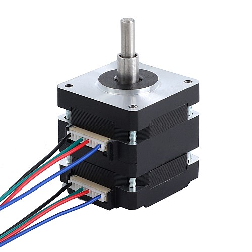 Nema 16 Assembled Motor w/ Hollow & Solid Shaft Bipolar 1.8deg 8Ncm(11.33oz.in) 0.3A 39x39x40mm 4 Wires - 16HS16-0304S-C1 | StepperOnline AU