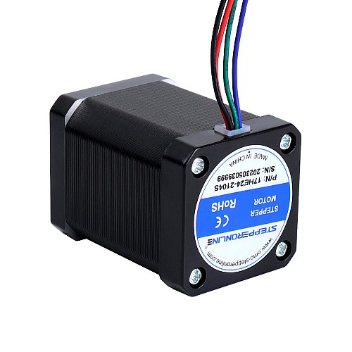 E Series Nema 17 Stepper Motor 1.8deg 60Ncm(84.97oz.in) 2.1A 42x42x60mm 4 Wires - 17HE24-2104S | StepperOnline AU