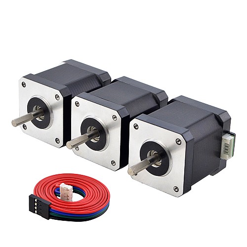 AU On Sale - 3pcs E Series Nema 17 Bipolar 55Ncm(77.88oz.in) 2A 42x42x48mm 4 Wires w/ 1m Cable & Connector - AU-3-17HE19-2004S | StepperOnline