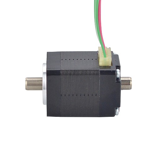 Dual Shaft Nema 8 Hollow Shaft Stepper Motor Bipolar 1.5Ncm(2.12oz.in) 0.49A 20x20x27mm - 8HS12-0494H | StepperOnline AU